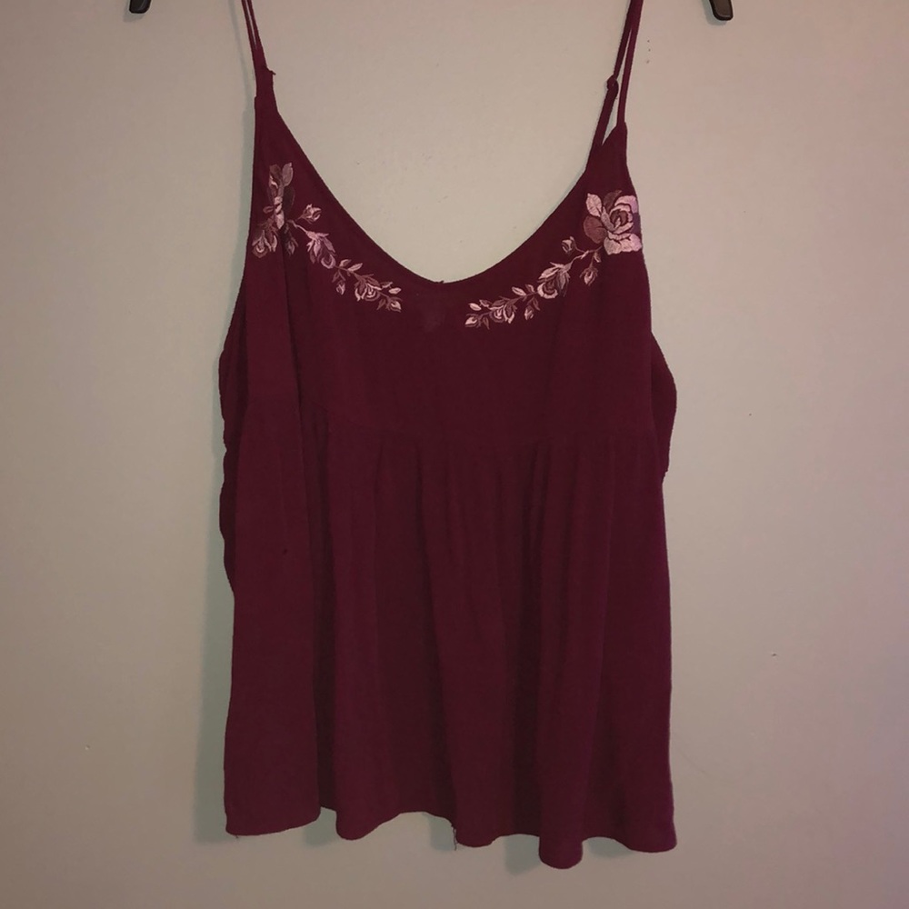 Maroon loose tank top